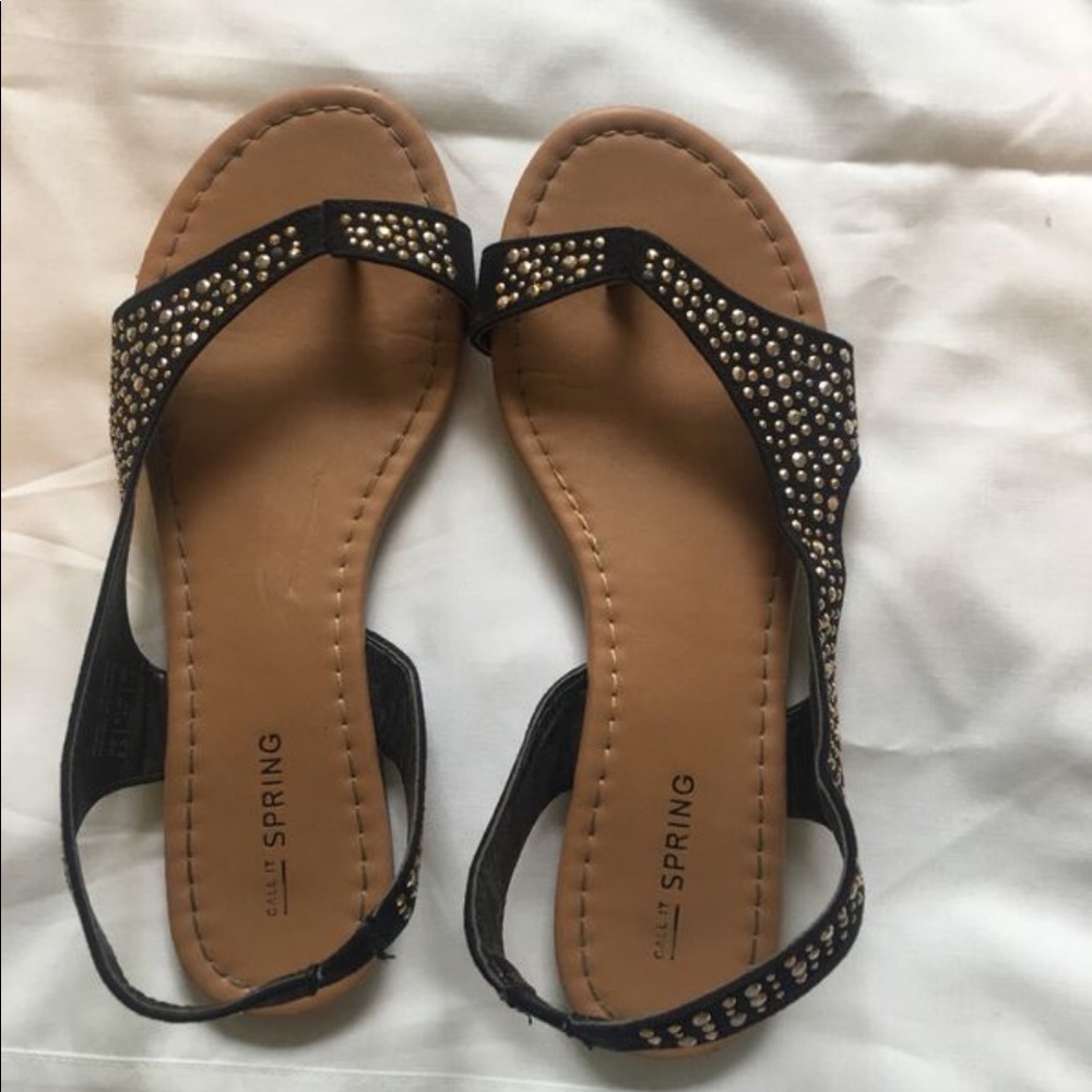 Black studded sandals